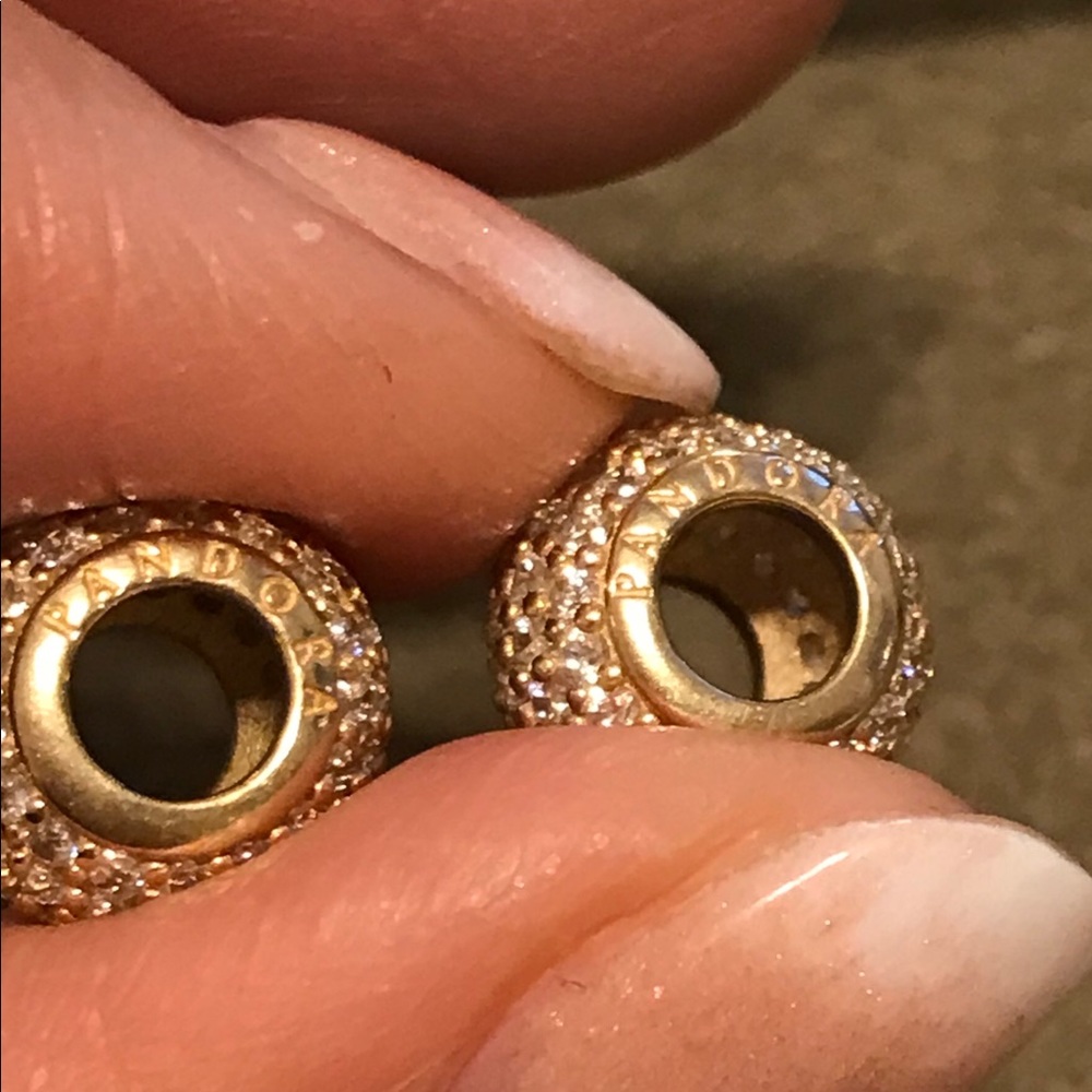 Pandora pave lights 14k charms